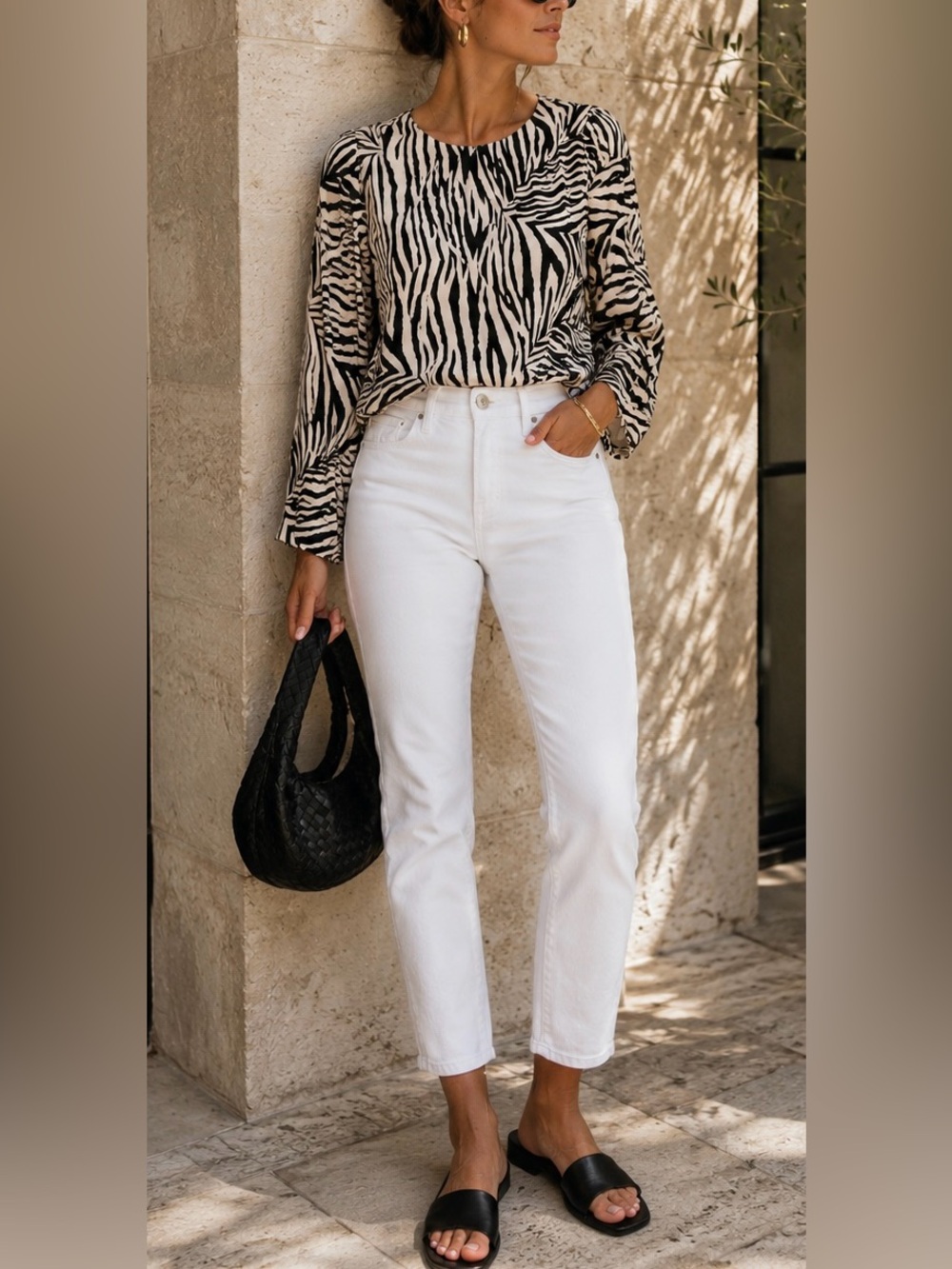 PAIGE Skyline Ankle Peg White High Rise Skinny Jeans Size 28 Slimming